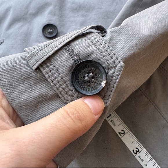 TED BAKER LONDON GREY DOUBLE BREASTED TRENCH COAT - 4 - Picture 16 of 17